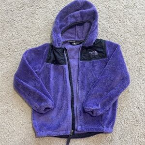 The North Face Oso Little Girl Purple Fuzzy Full Zip Jacket